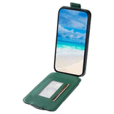 Samsung Galaxy S24 Ultra Vertical Faux Leather Flip Case with Wallet / Stand Function / Strap - Green