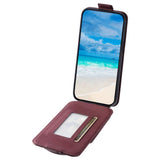 Samsung Galaxy S24 Ultra Vertical Faux Leather Flip Case with Wallet / Stand Function / Strap - Red