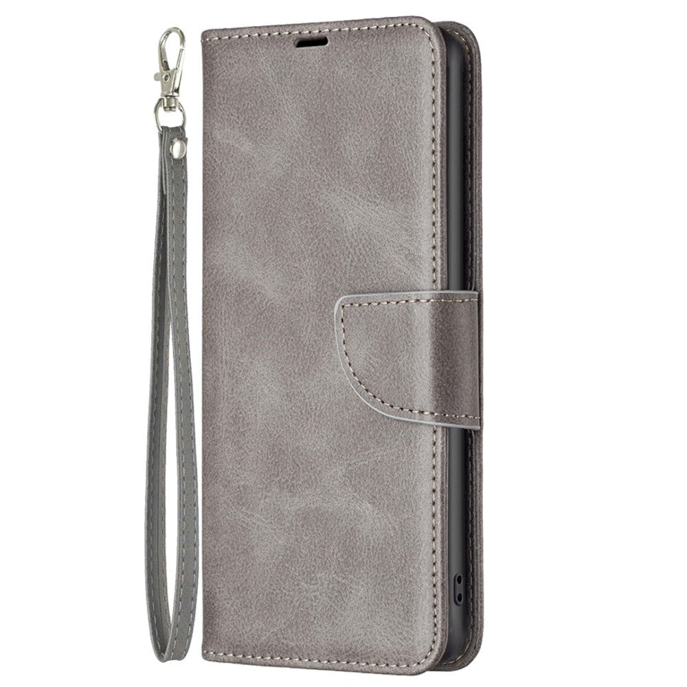 Samsung Galaxy S24 Faux Leather Wallet Case & Strap - Grey