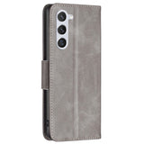 Samsung Galaxy S24 Faux Leather Wallet Case & Strap - Grey