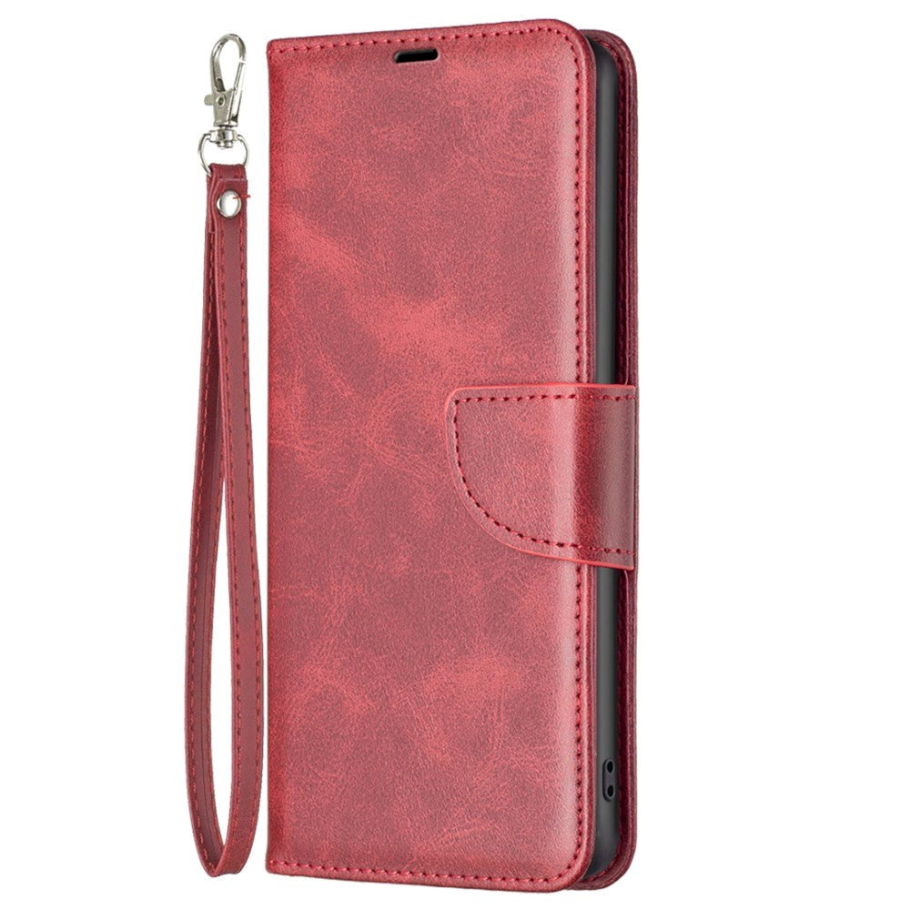 Samsung Galaxy S24 Faux Leather Wallet Case & Strap - Red