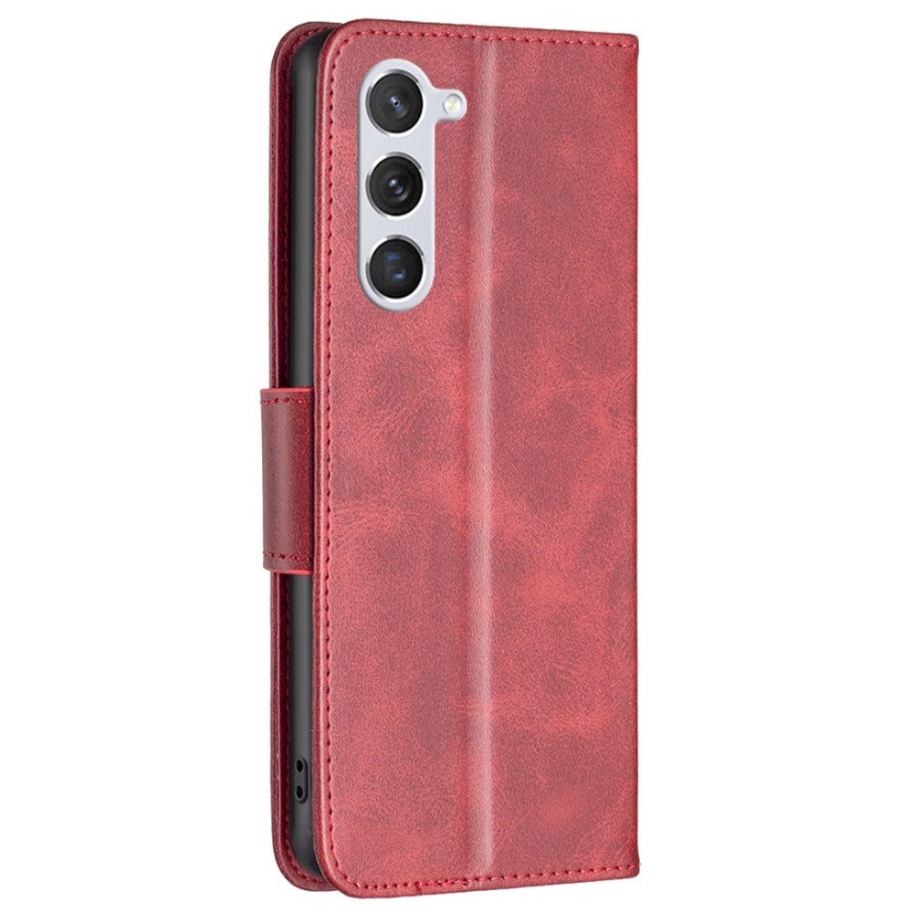 Samsung Galaxy S24 Faux Leather Wallet Case & Strap - Red