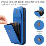 iPhone 15 Pro Max Vertical Faux Leather Flip Case with Wallet / Stand Function / Strap - Blue