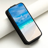 iPhone 12 / 12 Pro Vertical Faux Leather Flip Case with Wallet / Stand Function / Strap - Black