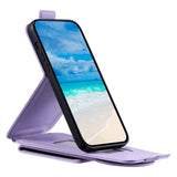 iPhone 12 / 12 Pro Vertical Faux Leather Flip Case with Wallet / Stand Function / Strap - Purple