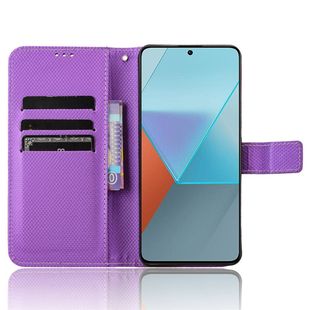 EIDERWOOD Xiaomi Redmi Note 13 Pro (5G) / Poco X6  Leather Flip Case w. Strap & Texture - Purple