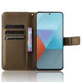 EIDERWOOD Xiaomi Redmi Note 13 Pro (5G) / Poco X6  Leather Flip Case w. Strap & Texture - Brown