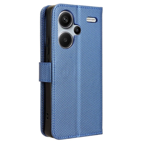 Xiaomi Redmi Note 13 Pro+ (Plus) Leather Flip Case w. Strap & Texture - Blue