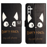 Samsung Galaxy S24 Leather Case w. Wallet & Stand Function - "Don't Touch My Cell Phone"