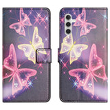 Samsung Galaxy S24 Leather Flip Case w. Wallet & Stand Function - Butterflies