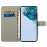 Samsung Galaxy S24 Leather Flip Case w. Wallet & Stand Function - Butterflies