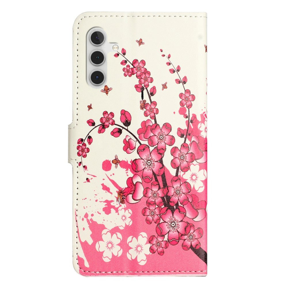 Samsung Galaxy S24 Leather Case w. Wallet & Stand Function - Flowers