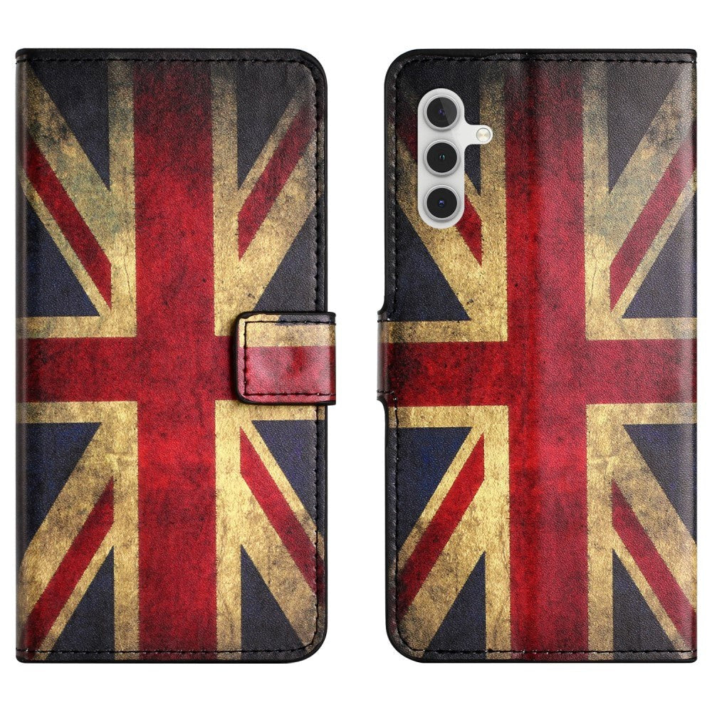 Samsung Galaxy S24 Leather Case w. Wallet & Stand Function - Union Jack