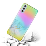 Samsung Galaxy S24 Transparent Plastic Back Cover w. Colorful Marble Pattern - Grey