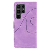 Samsung Galaxy S24 Ultra PU Leather Case with Wallet and Strap - Purple