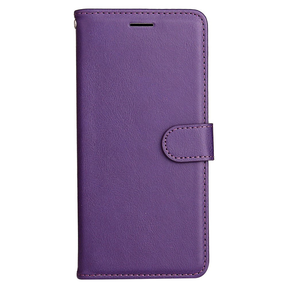 Samsung Galaxy S24 Ultra Leather Flip Case with Wallet and Strap - Purple