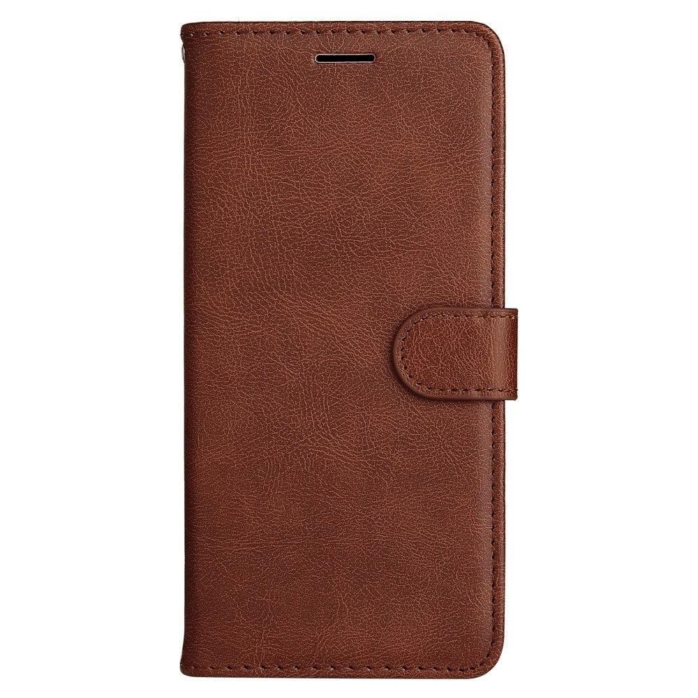 Samsung Galaxy S24 Ultra Leather Flip Case with Wallet and Strap - Brown