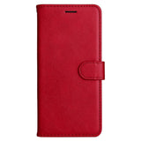 Samsung Galaxy S24 Ultra Leather Flip Case with Wallet and Strap - Red