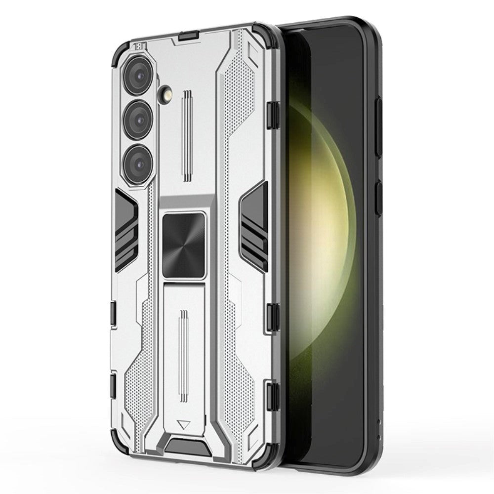 Samsung Galaxy S24+ (Plus) Tough Case w. Kickstand - Silver