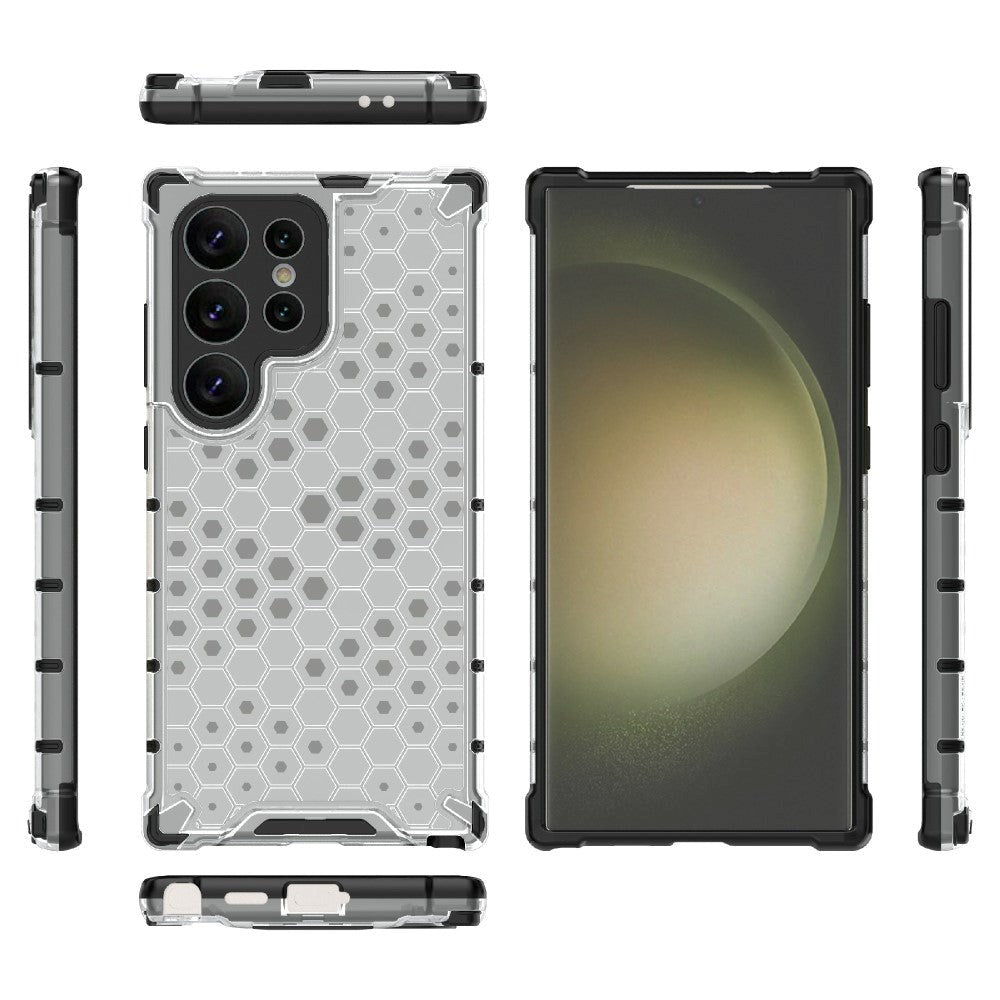 Samsung Galaxy S24 Ultra Hybrid Case - Honeycomb Grey