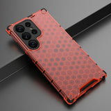 Samsung Galaxy S24 Ultra Hybrid Case - Honeycomb Red