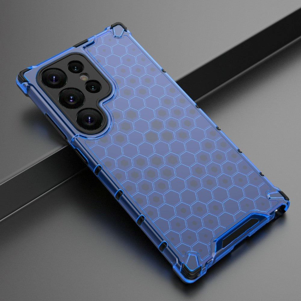 Samsung Galaxy S24 Ultra Hybrid Case - Honeycomb Blue