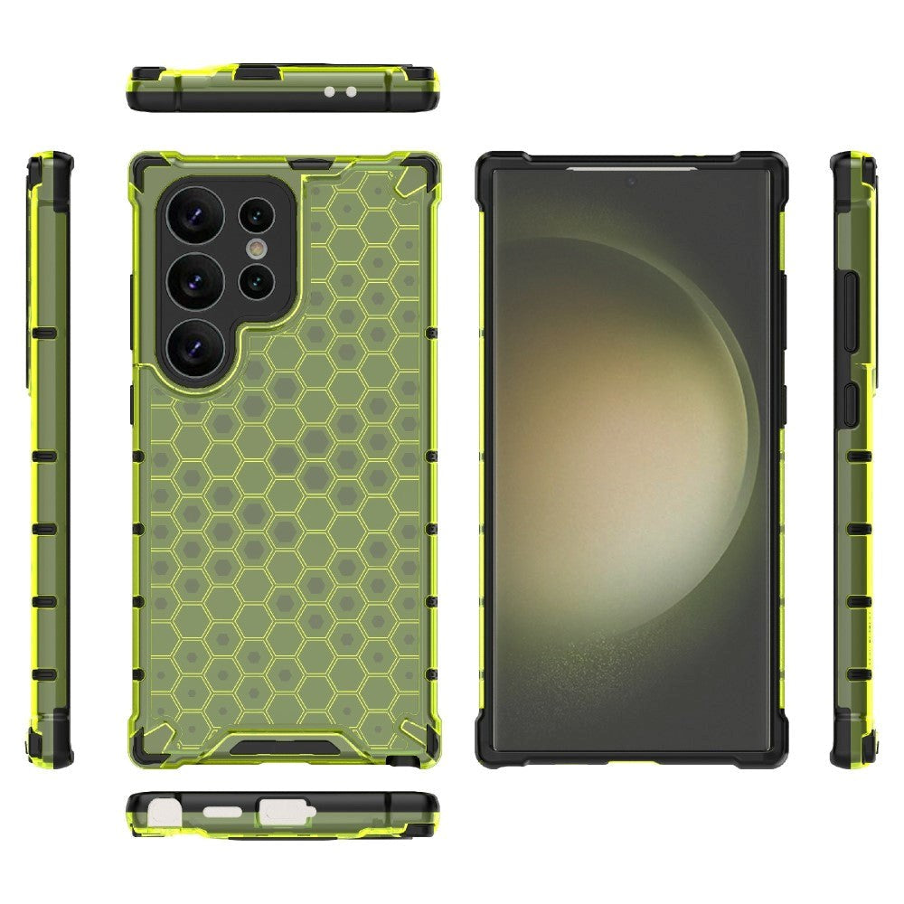 Samsung Galaxy S24 Ultra Hybrid Case - Honeycomb Green