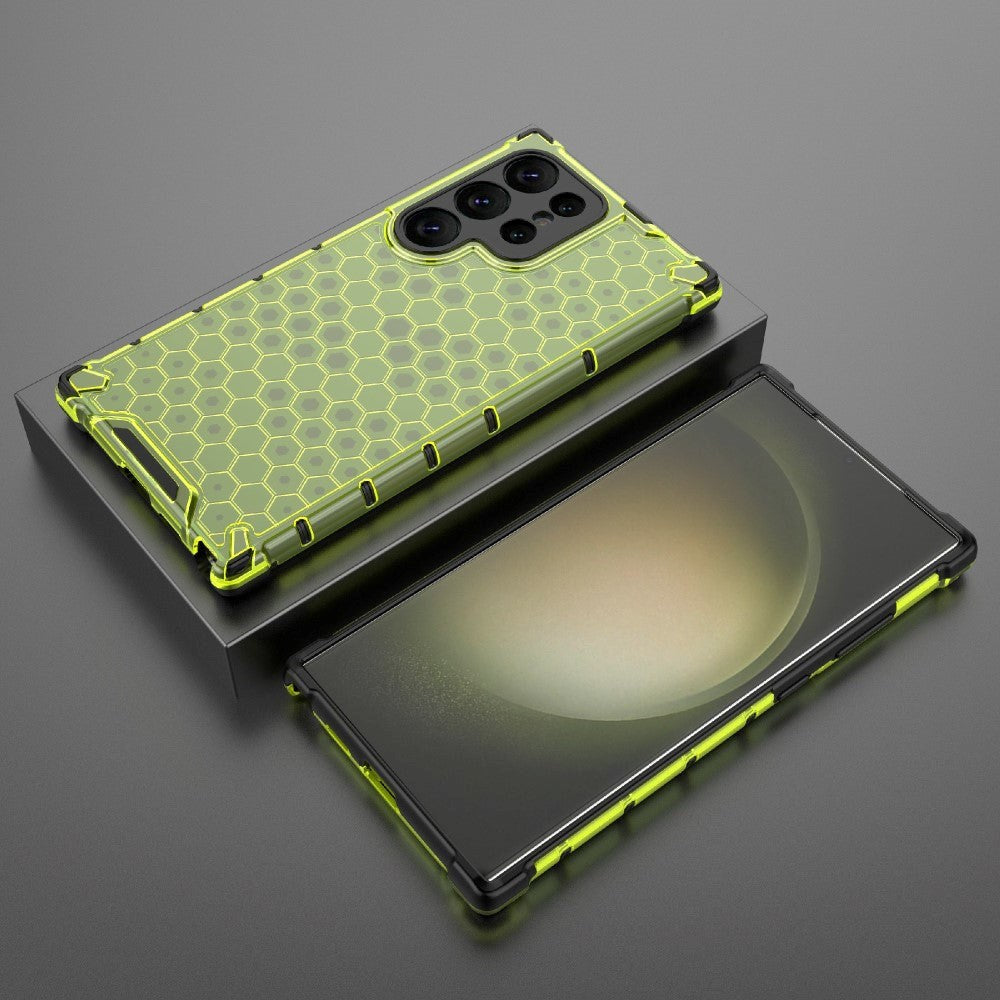 Samsung Galaxy S24 Ultra Hybrid Case - Honeycomb Green