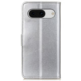 Google Pixel 8a Leather Wallet Case & Kickstand - Silver