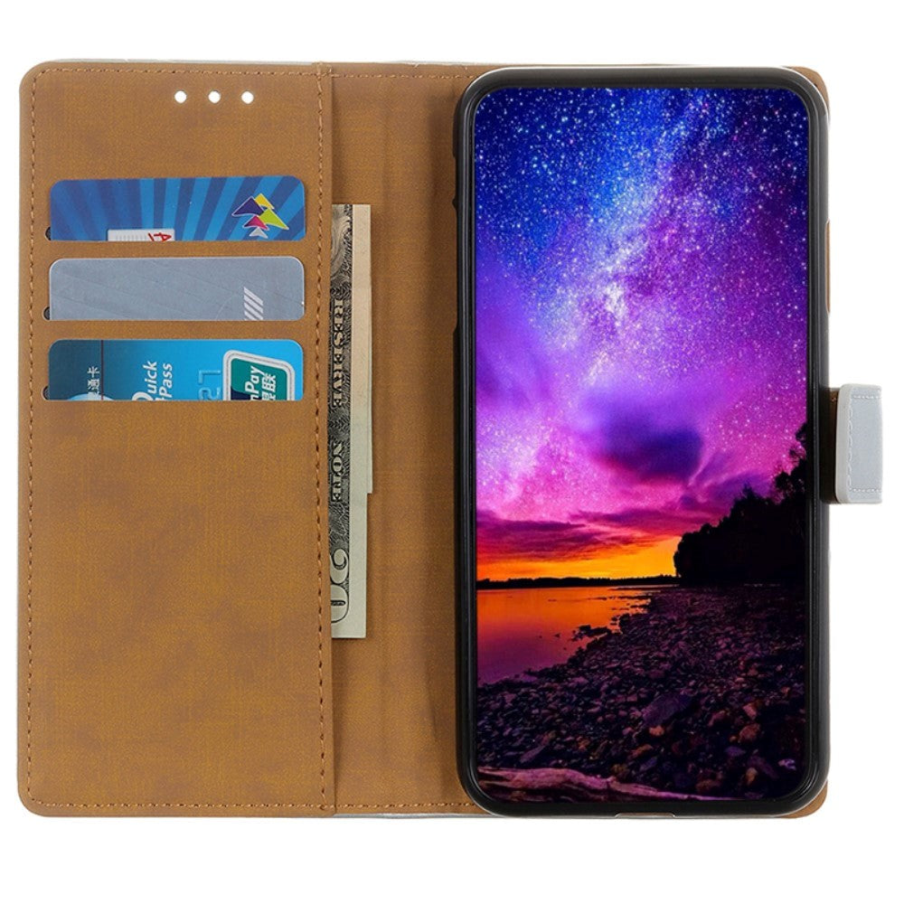 Google Pixel 8a Leather Wallet Case & Kickstand - Purple