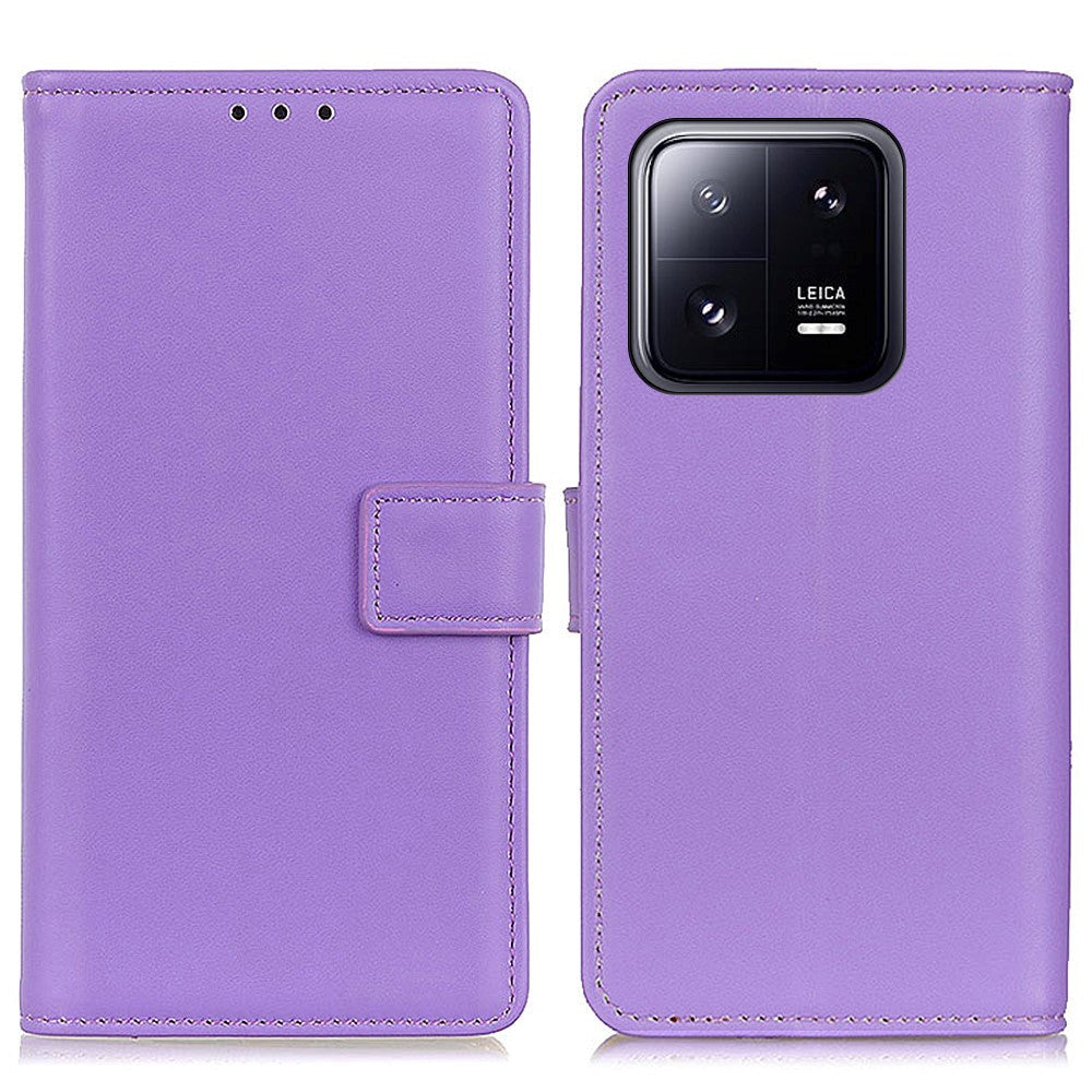 Xiaomi 14 Leather Wallet Case & Kickstand - Purple