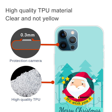 iPhone 15 Pro Max Flexible Plastic Christmas Case - Merry Christmas - Cartoon Santa Claus