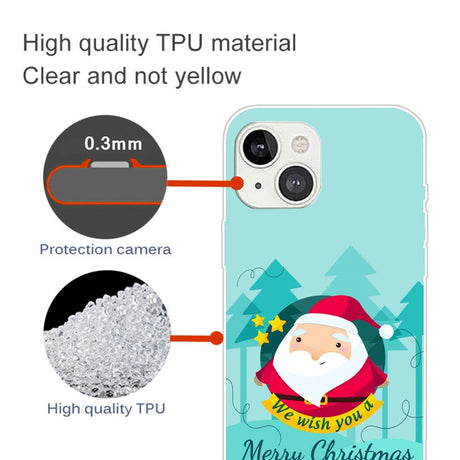 iPhone 15 Plus Flexible Plastic Christmas Case - Merry Christmas - Cartoon Santa Claus