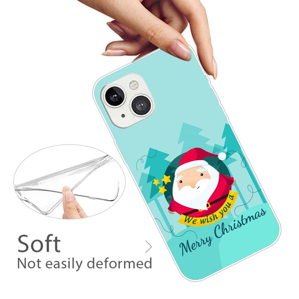 iPhone 15 Plus Flexible Plastic Christmas Case - Merry Christmas - Cartoon Santa Claus