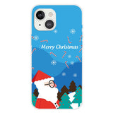 iPhone 15 Plus Flexible Plastic Christmas Case - Merry Christmas - Santa Claus in Snowy Weather