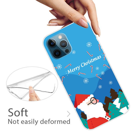 iPhone 15 Pro Flexible Plastic Christmas Case - Merry Christmas - Santa Claus in Snowy Weather