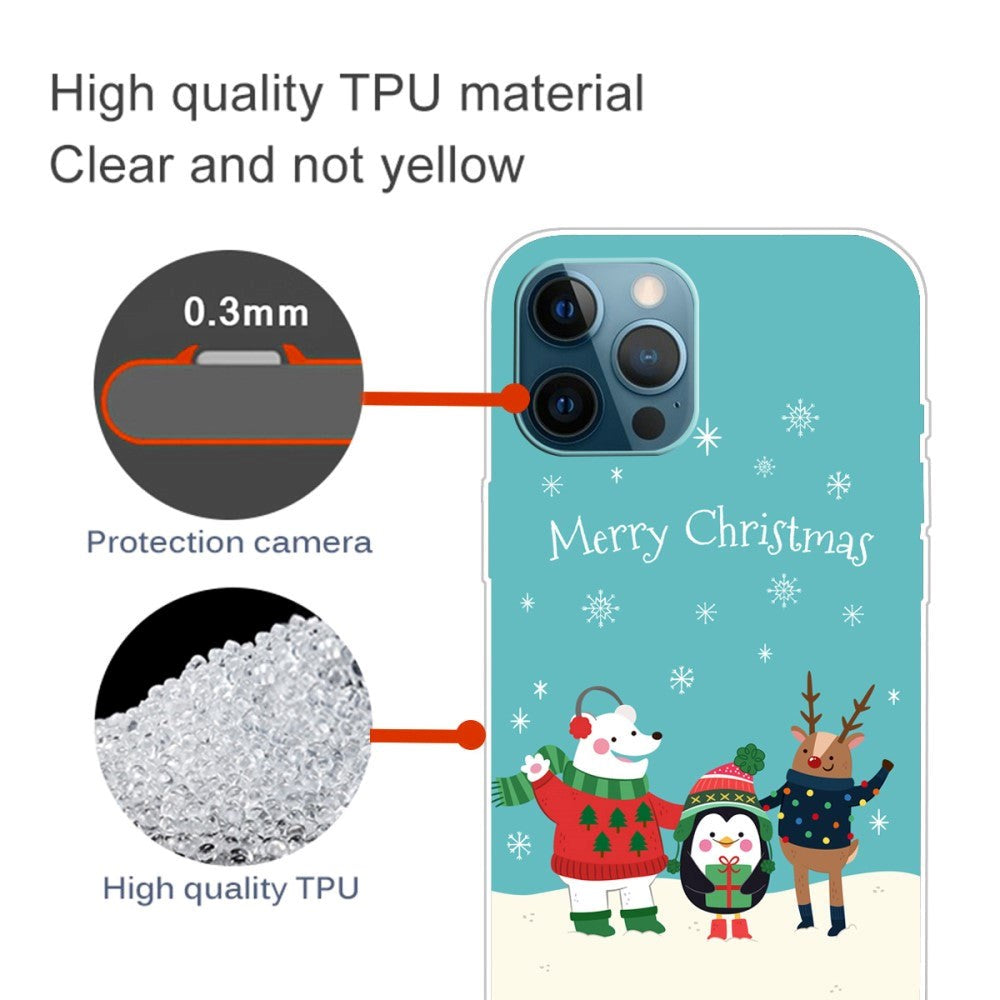 iPhone 15 Pro Flexible Plastic Christmas Case - Merry Christmas - Friends in the Snow