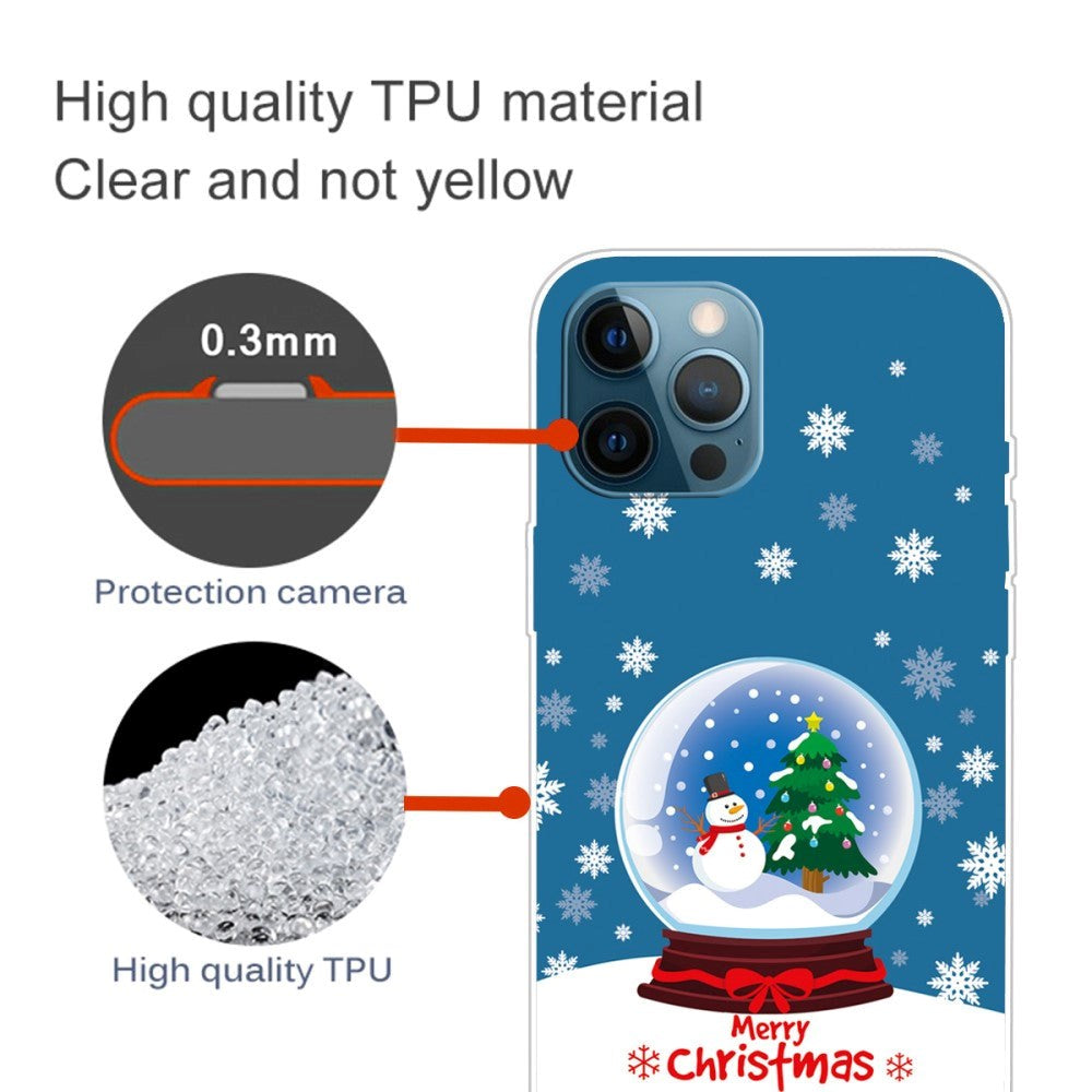 iPhone 15 Pro Flexible Plastic Christmas Case - Merry Christmas - Snow Globe