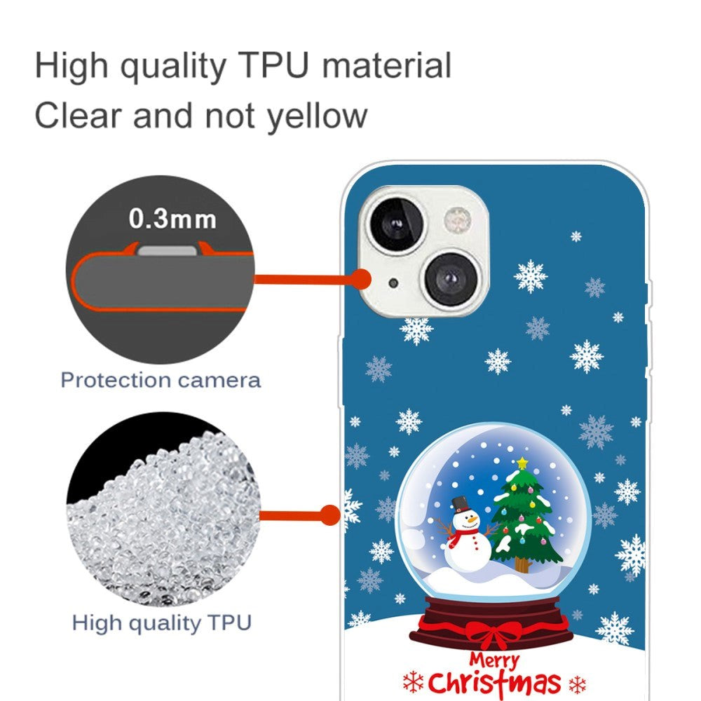 iPhone 15 Flexible Plastic Christmas Case - Merry Christmas - Snow Globe