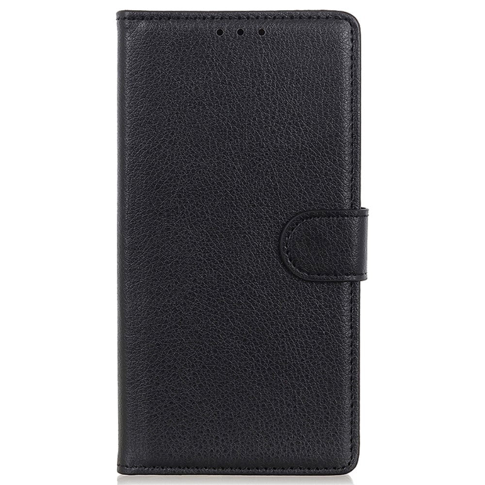 Xiaomi 14 Pro PU Litchi Leather Wallet Case - Black