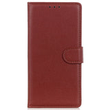 Xiaomi 14 Pro PU Litchi Leather Wallet Case - Brown