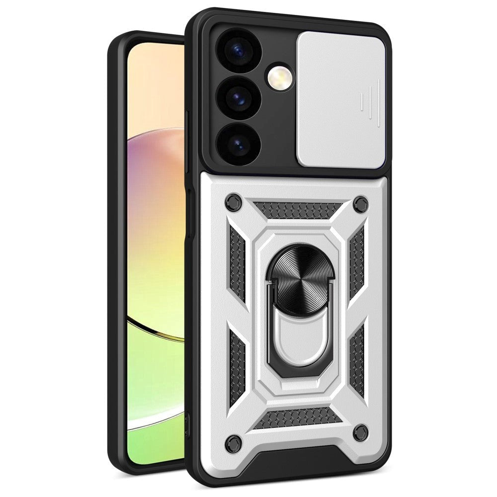 Samsung Galaxy S24 Tough Case w. Magnetic Kickstand & Cam Slider - Silver