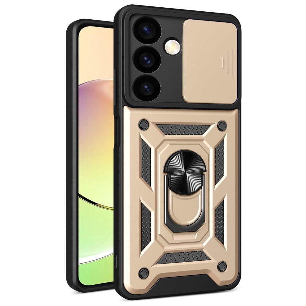 Samsung Galaxy S24 Tough Case w. Magnetic Kickstand & Cam Slider - Gold