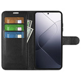 Xiaomi 14 Pro Faux Leather Case w. Wallet & Stand Function - Black