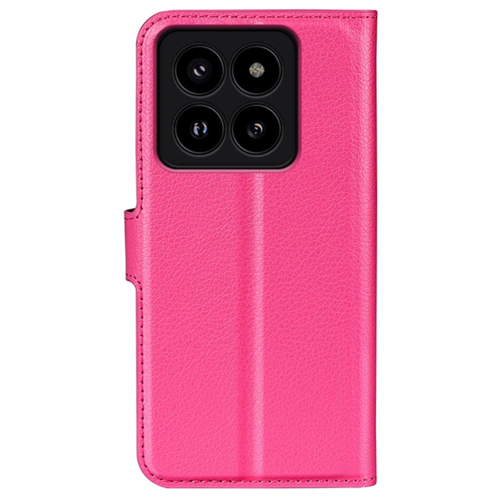 Xiaomi 14 Pro Faux Leather Case w. Wallet & Stand Function - Pink