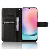 Samsung Galaxy A25 (5G) Leather Flip Case w. Strap & Texture - Black