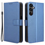 Samsung Galaxy A25 (5G) Leather Flip Case w. Strap & Texture - Blue