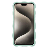 iPhone 15 Pro Flexible Plastic Case w. Wave Design - Green