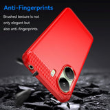 Xiaomi Redmi 13C Brushed Carbon Fiber Flexible Plastic Case - Red