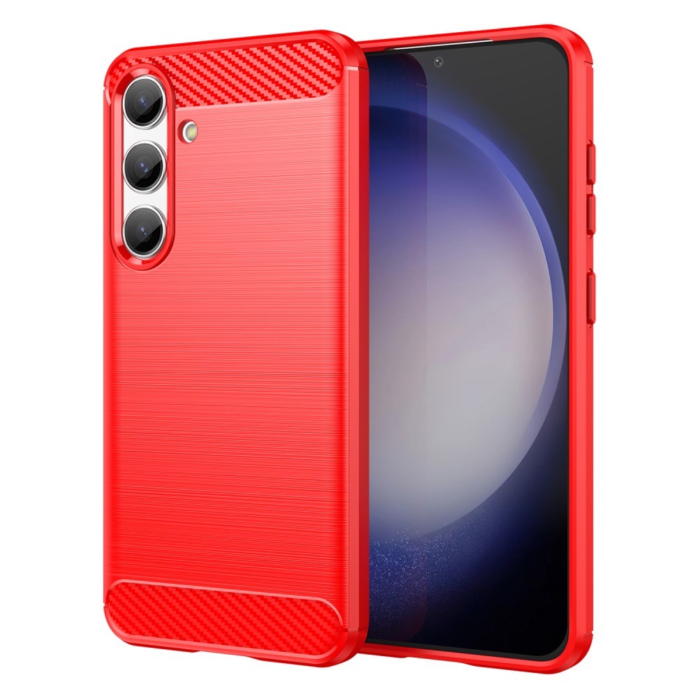 Samsung Galaxy S24 Brushed Carbon Case - Red